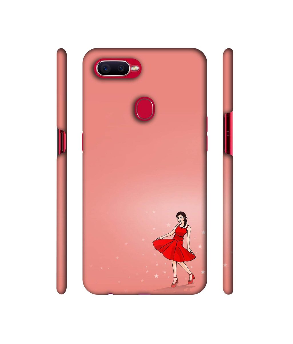 Amazon Brand - Solimo Designer Red Dress Lady 3D Printed Hard Back Case Mobile Cover for Oppo F9