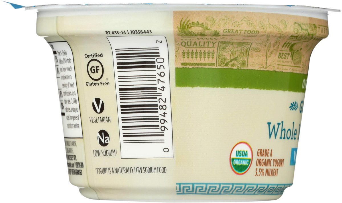 365 Everyday Value, Organic Greek Whole Milk Yogurt, Vanilla, 5.3 oz