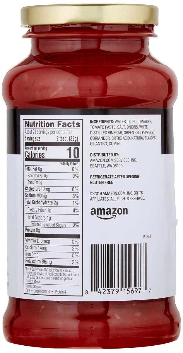 Amazon Brand - Happy Belly Traditional Medium Salsa, 24oz (Previously Solimo)