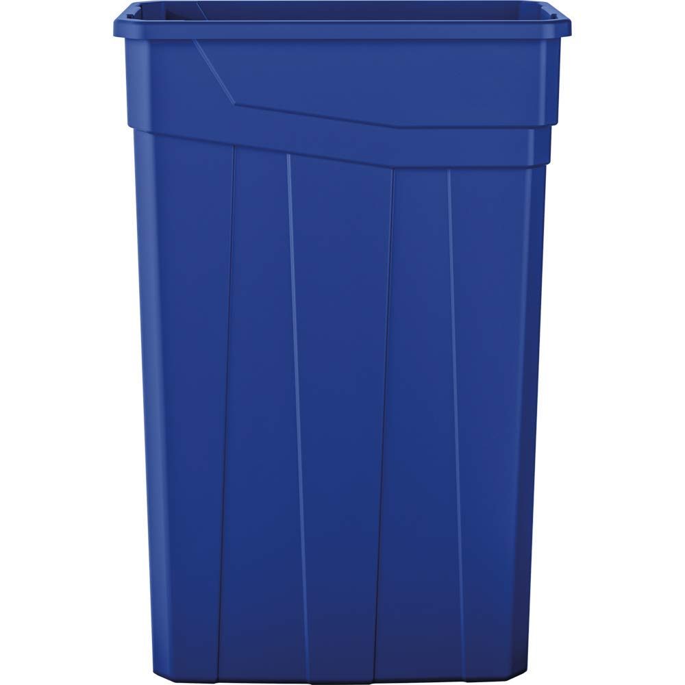 AmazonBasics 23 Gallon Commercial Slim Trash Can, 2 and 4-Packs (Renewed), 2-Pack, Blue