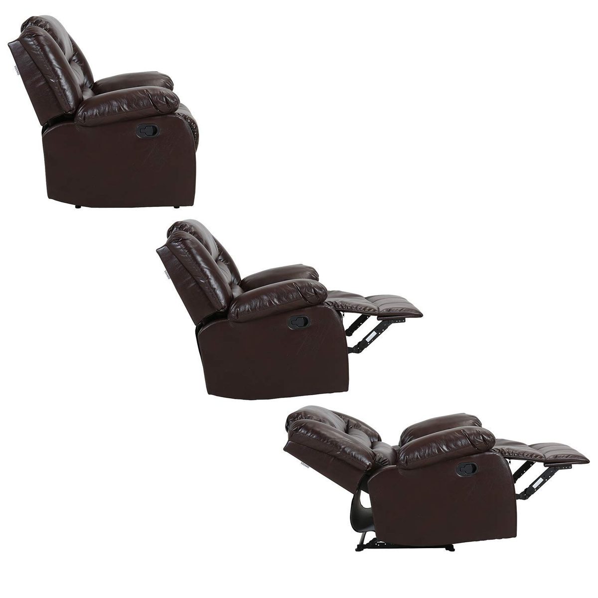 Amazon Brand - Solimo Delphi Single Seater Leatherette Recliner (Brown)