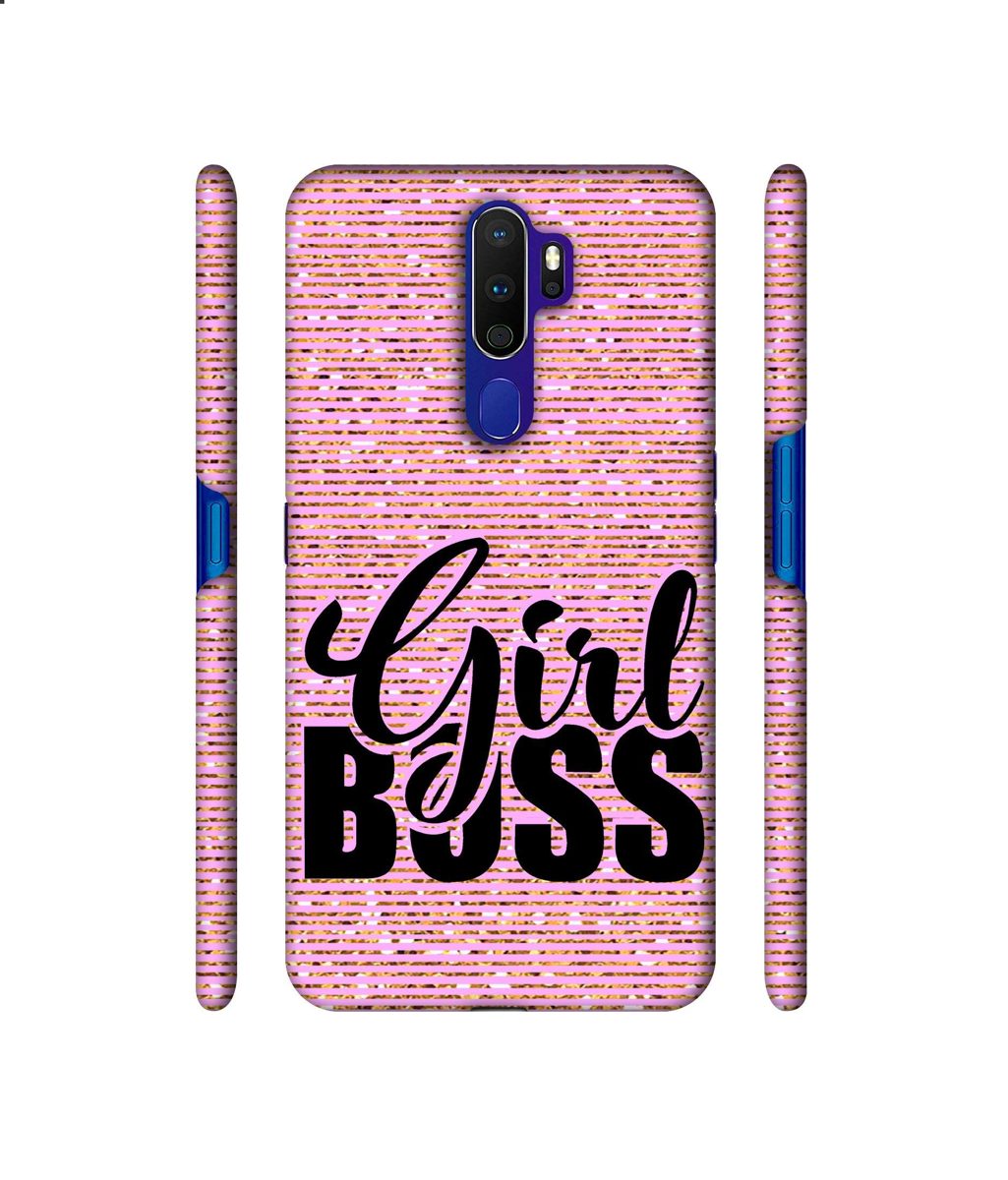 Amazon Brand - Solimo Designer Girl Boss On Pink Sparkle 3D Printed Hard Back Case Mobile Cover for Oppo A9 (2020)