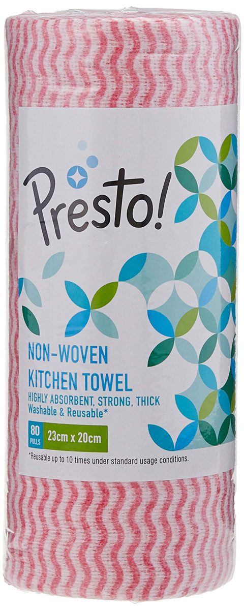 Amazon Brand - Presto! Non-Woven Kitchen Towel Roll - 80 Pulls