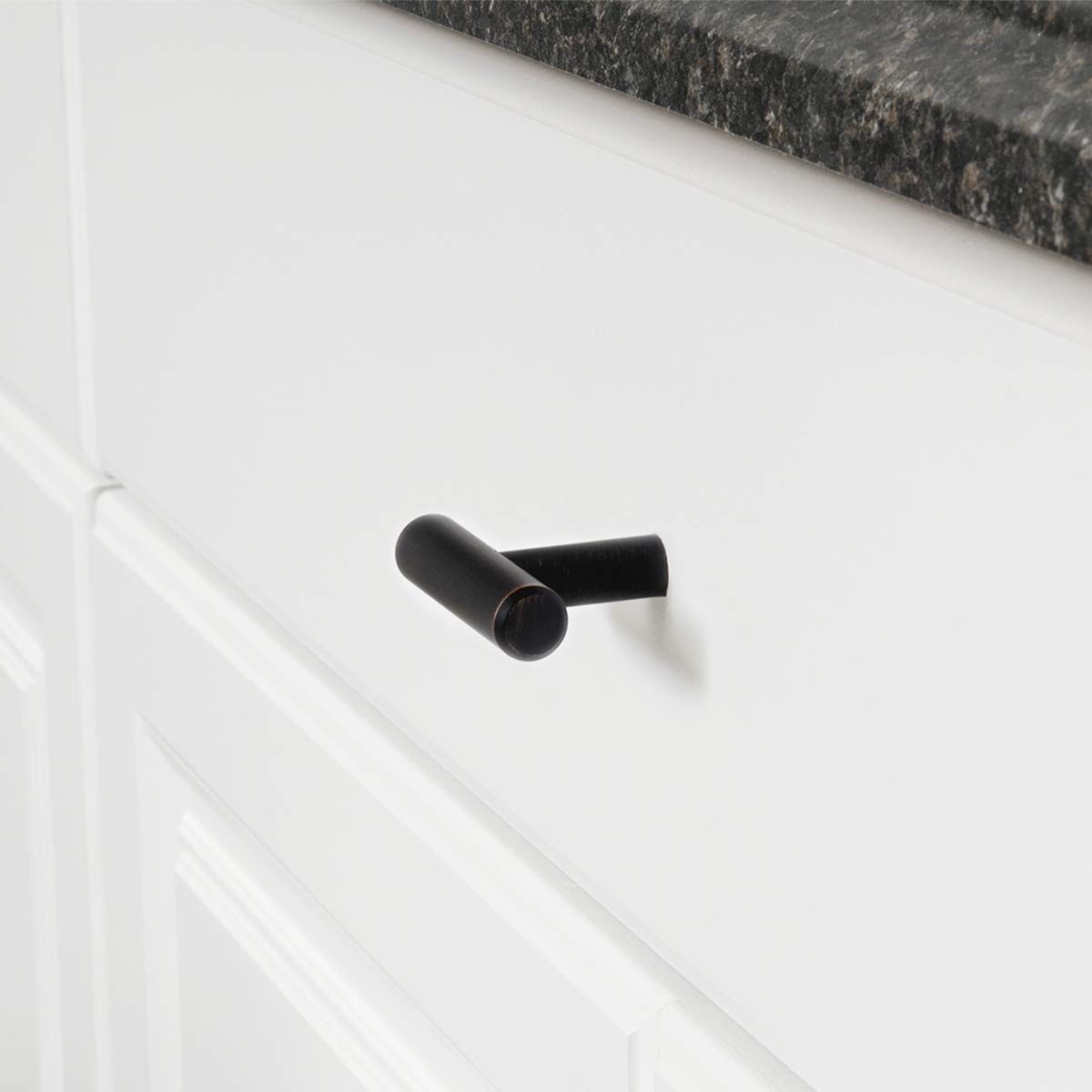 AmazonBasics T-Bar Cabinet Knob, (1/2" Diameter), 2" Length, Oil Rubbed Bronze, 10-pack