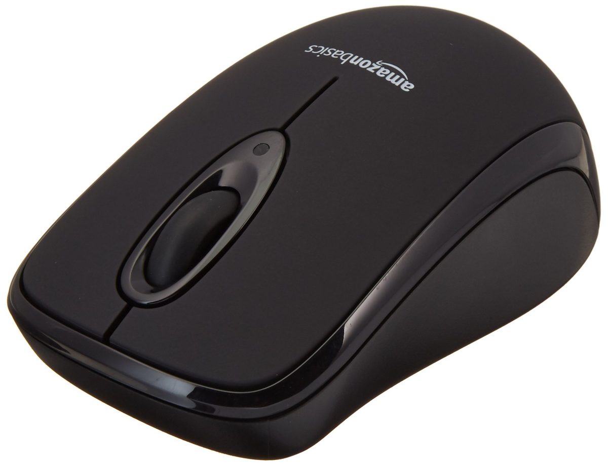 AmazonBasics Wireless Computer Mouse with Nano Receiver Bundle with AmazonBasics 14-Inch Laptop Sleeve - Black
