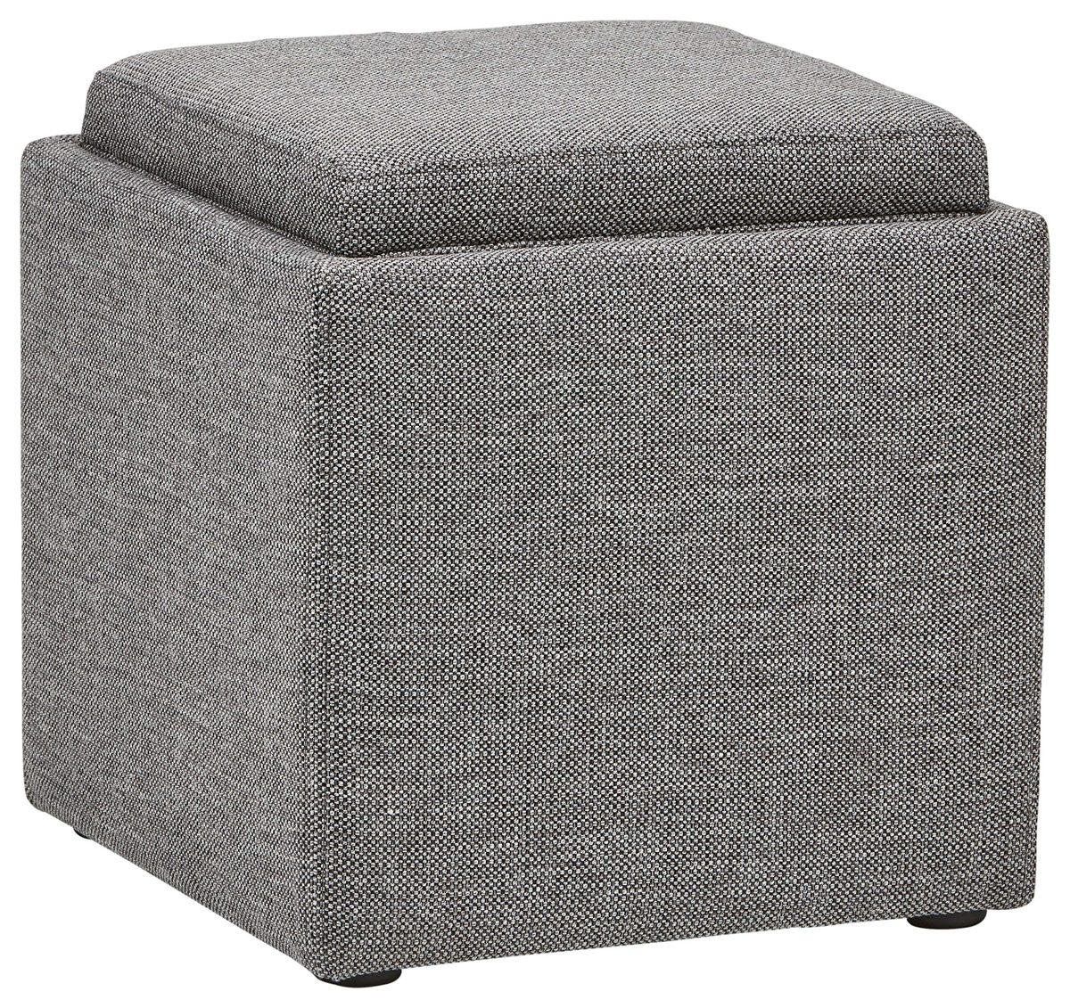 Rivet Ross Modern Tweed Lift-Top Storage Ottoman Pouf, 17.7"W, Grey Storm (Renewed)