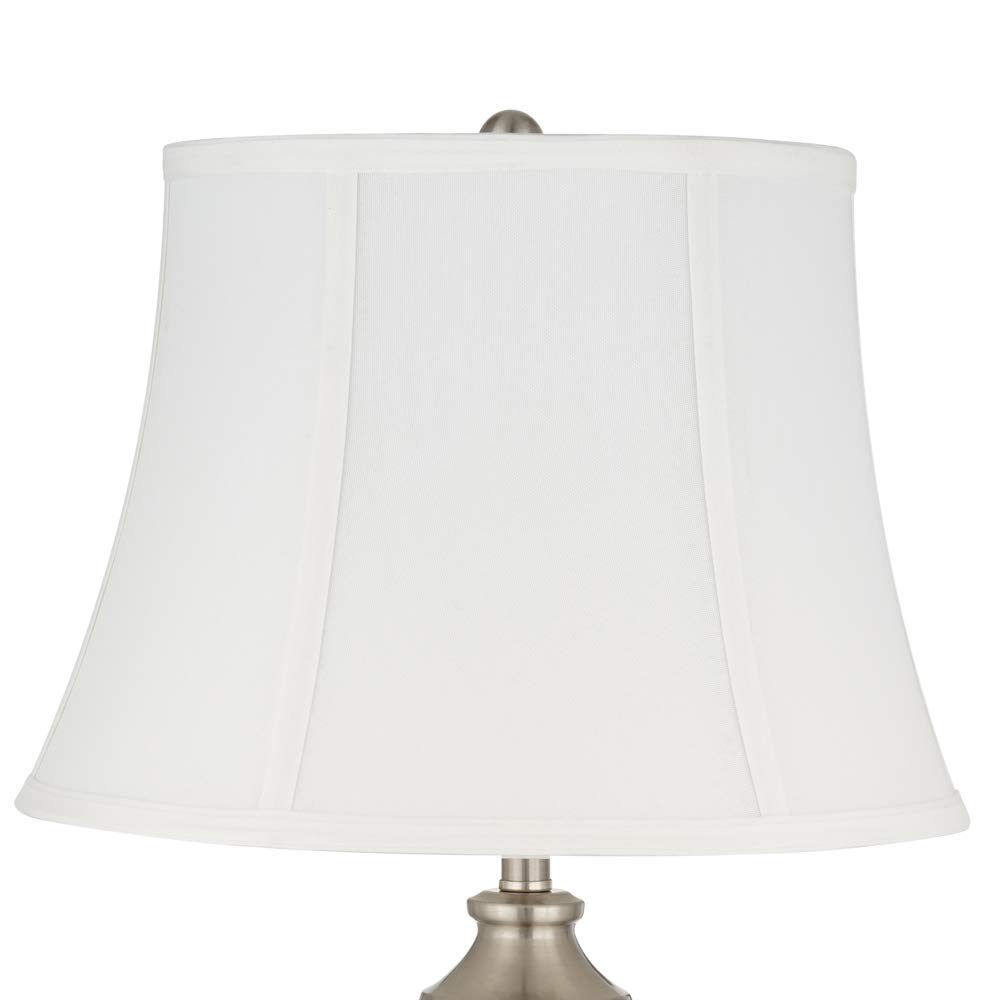 Amazon Brand – Ravenna Home Living Room Table Lamp With LED Light Bulb - 24.25 Inches, Brushed Nickel With Clear Glass
