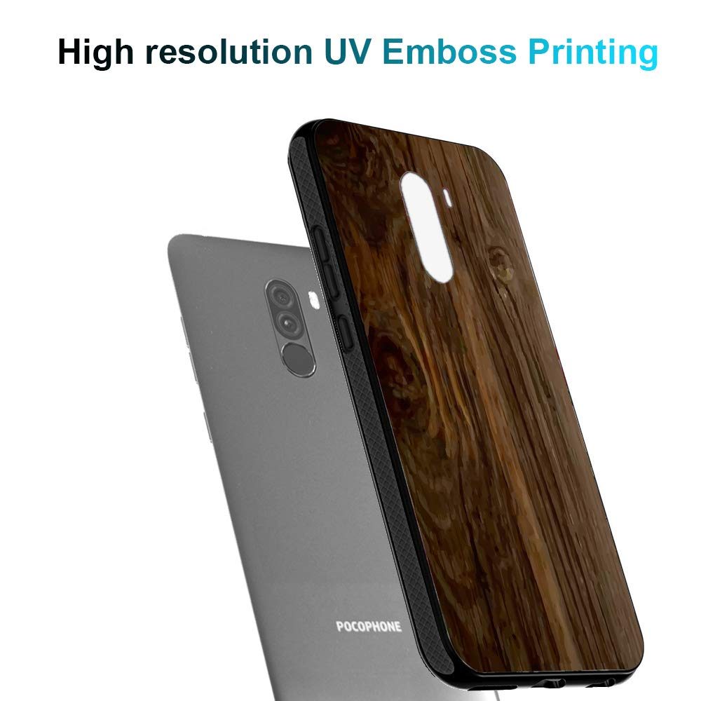 Amazon Brand - Solimo Designer Wooden Texture Printed Hard Back Case Mobile Cover for Poco F1 (D207)
