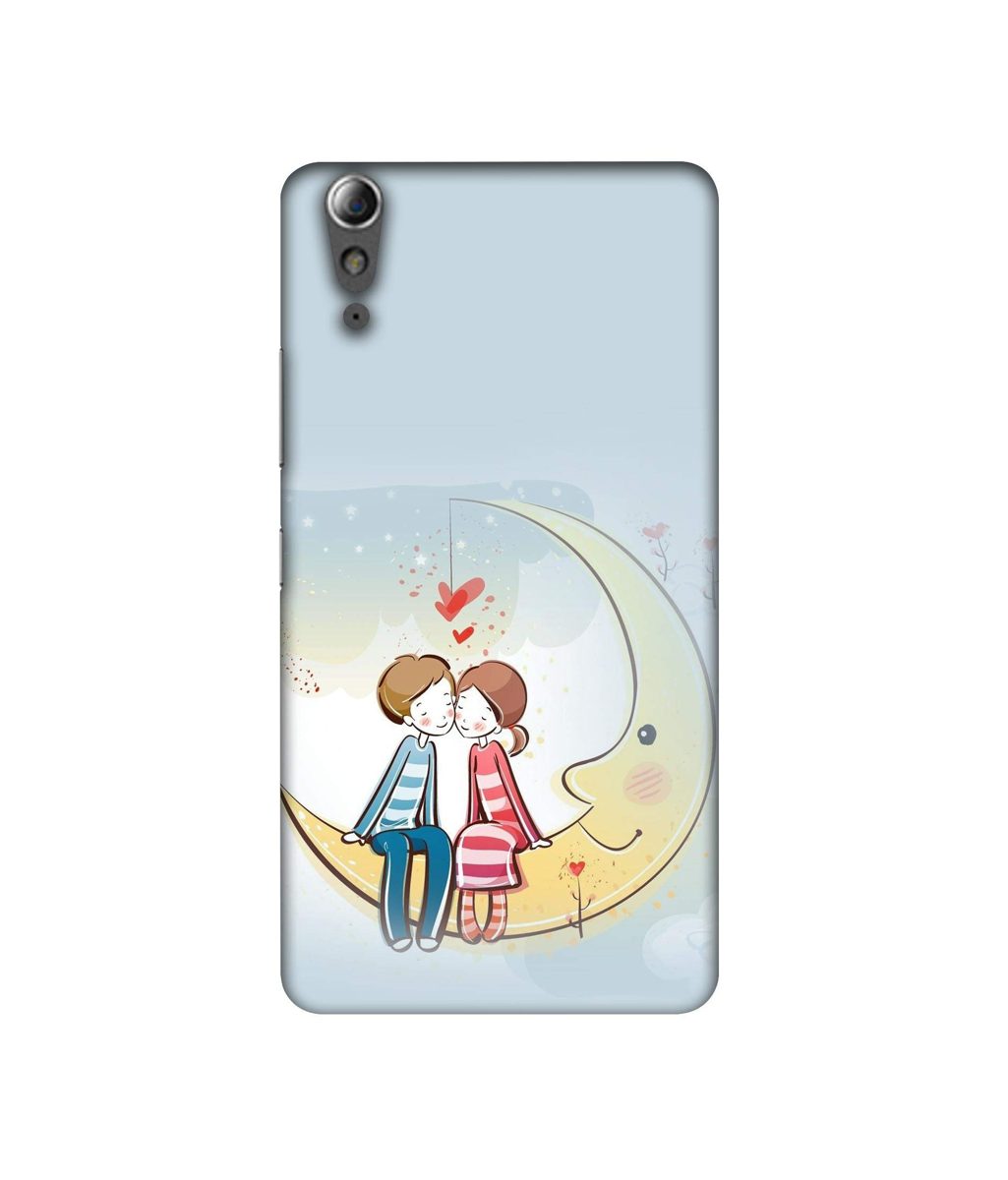 Amazon Brand - Solimo Designer Couple Sitting On Moon 3D Printed Hard Back Case Mobile Cover for Lenovo A6000 / A6000 Plus
