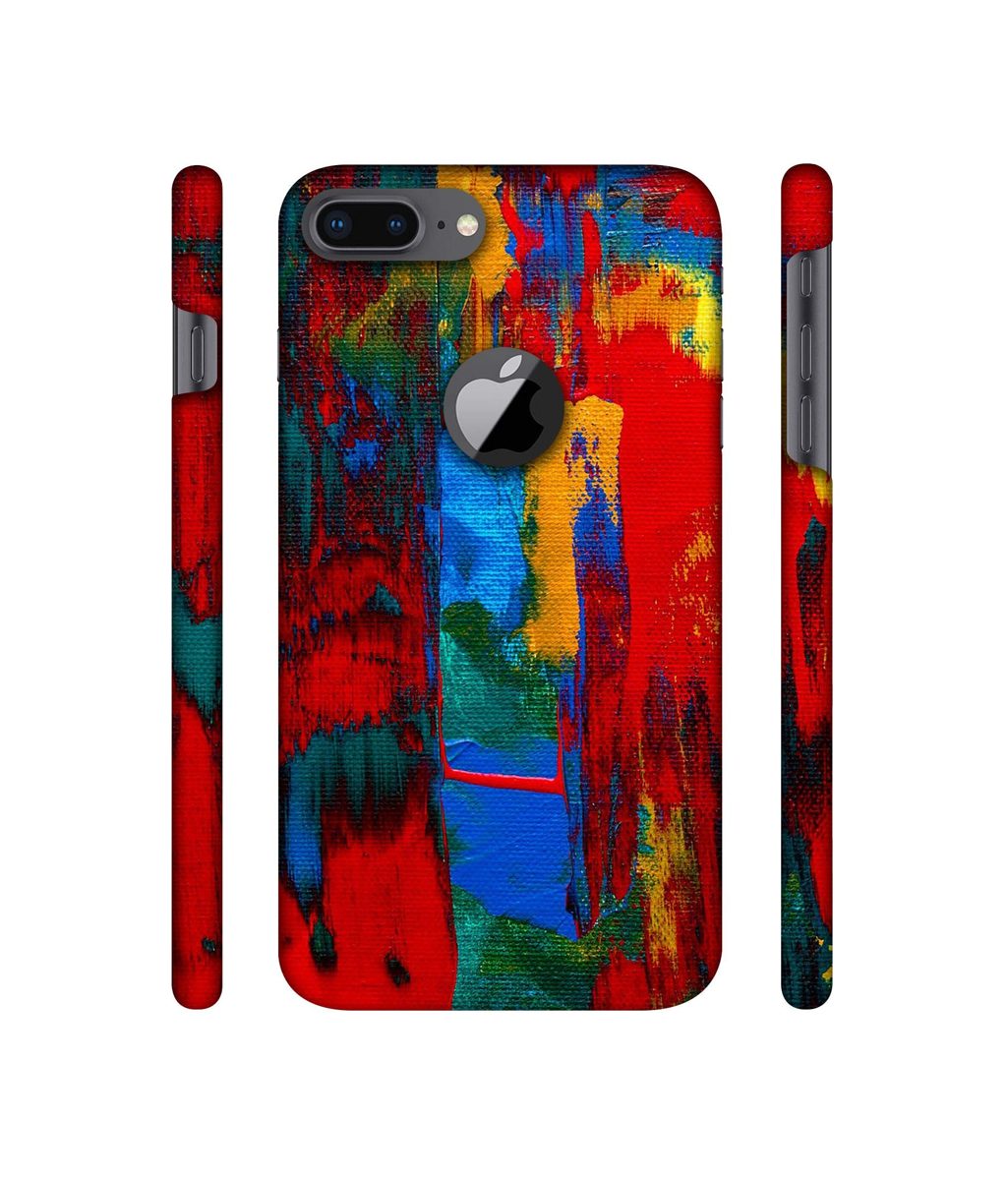Amazon Brand - Solimo Designer Multiolor Brush Texture on Wall 3D Printed Hard Back Case Mobile Cover for Apple iPhone 8 Plus (with Logo Cut)