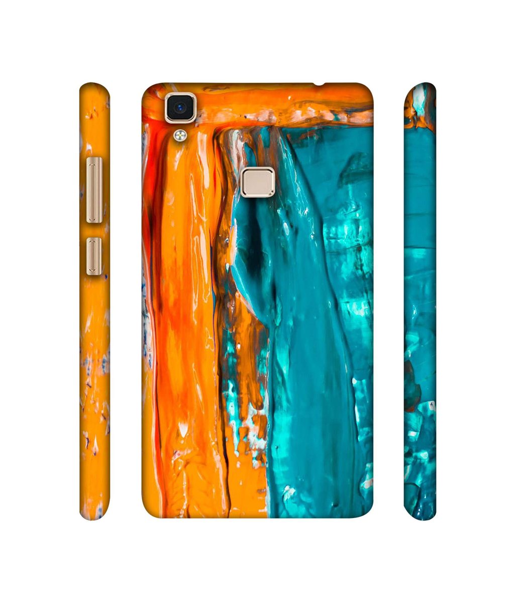 Amazon Brand - Solimo Designer Gold Yellow and Sky Blue Paint 3D Printed Hard Back Case Mobile Cover for Vivo V3 Max