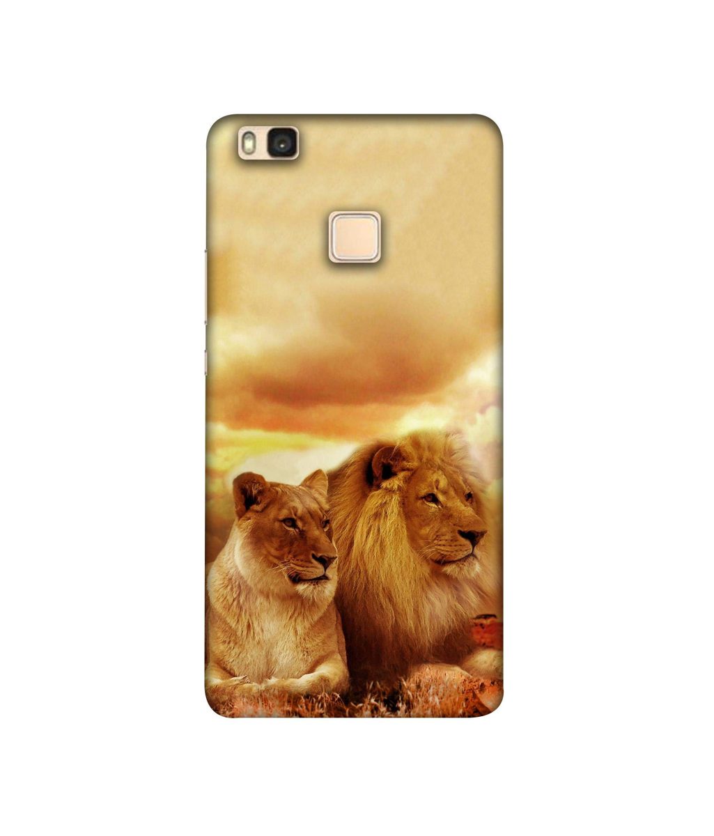Amazon Brand - Solimo Designer Lion with Lioness 3D Printed Hard Back Case Mobile Cover for Huawei P9 lite