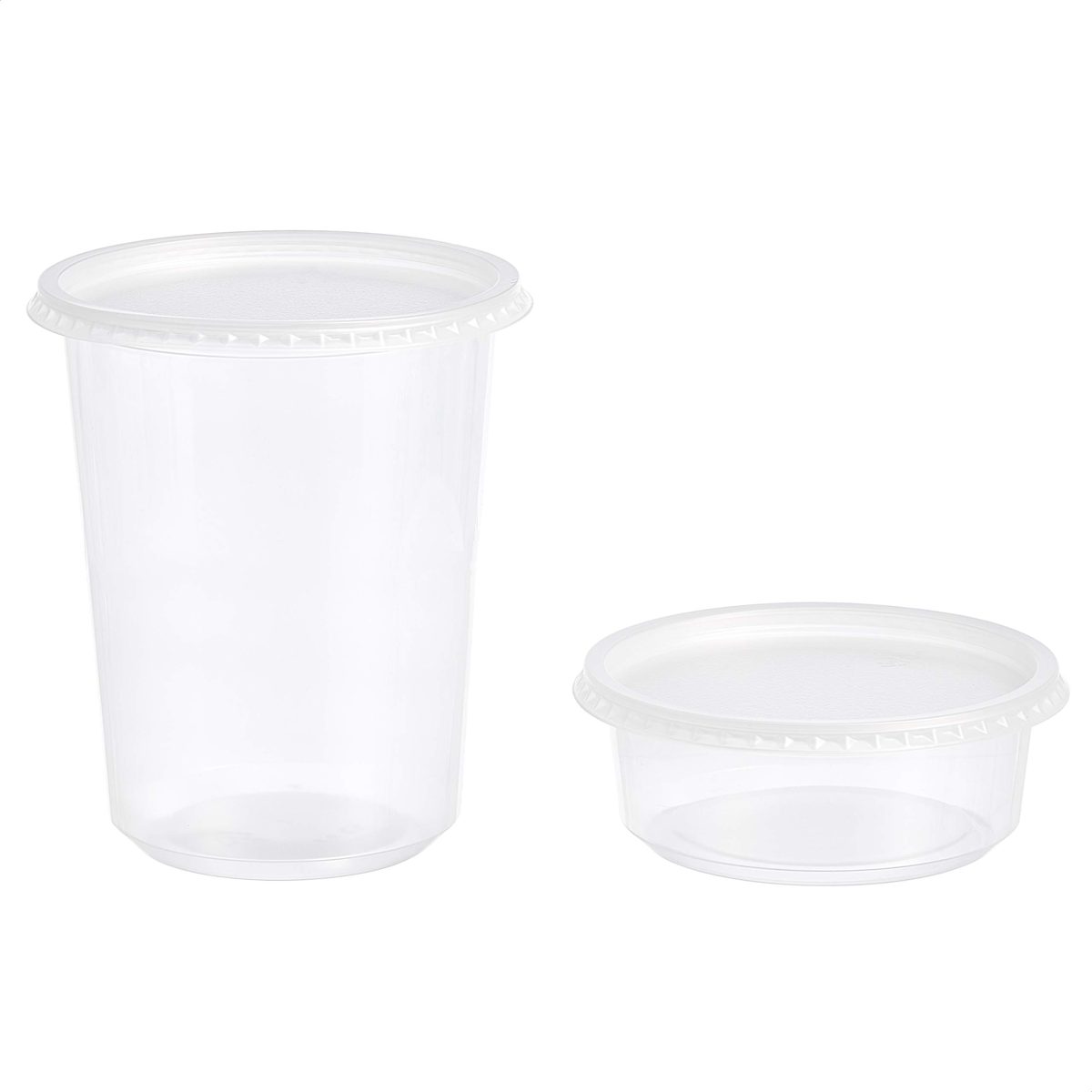 AmazonCommercial Deli Containers with Lids, Pack of 50, 18-8oz; 18-16oz; 14-32oz