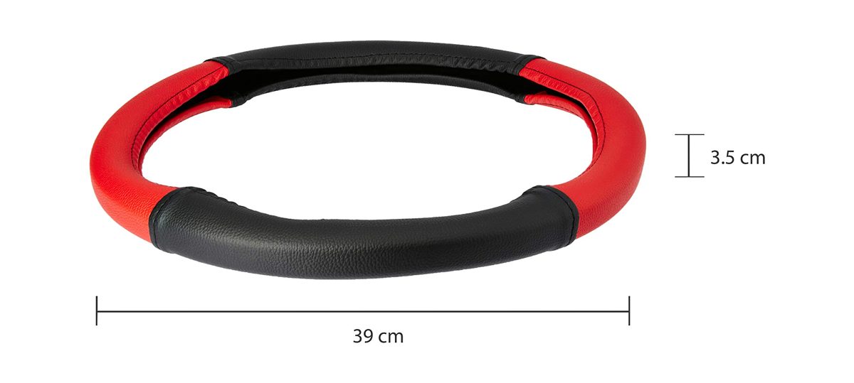 Amazon Brand - Solimo Steering Cover (Large), Red