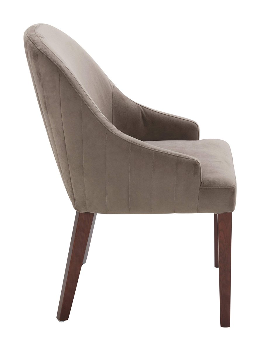 Amazon Brand – Rivet Contemporary Curved Channel-Back Dining Chair, 35"H, Otter Grey