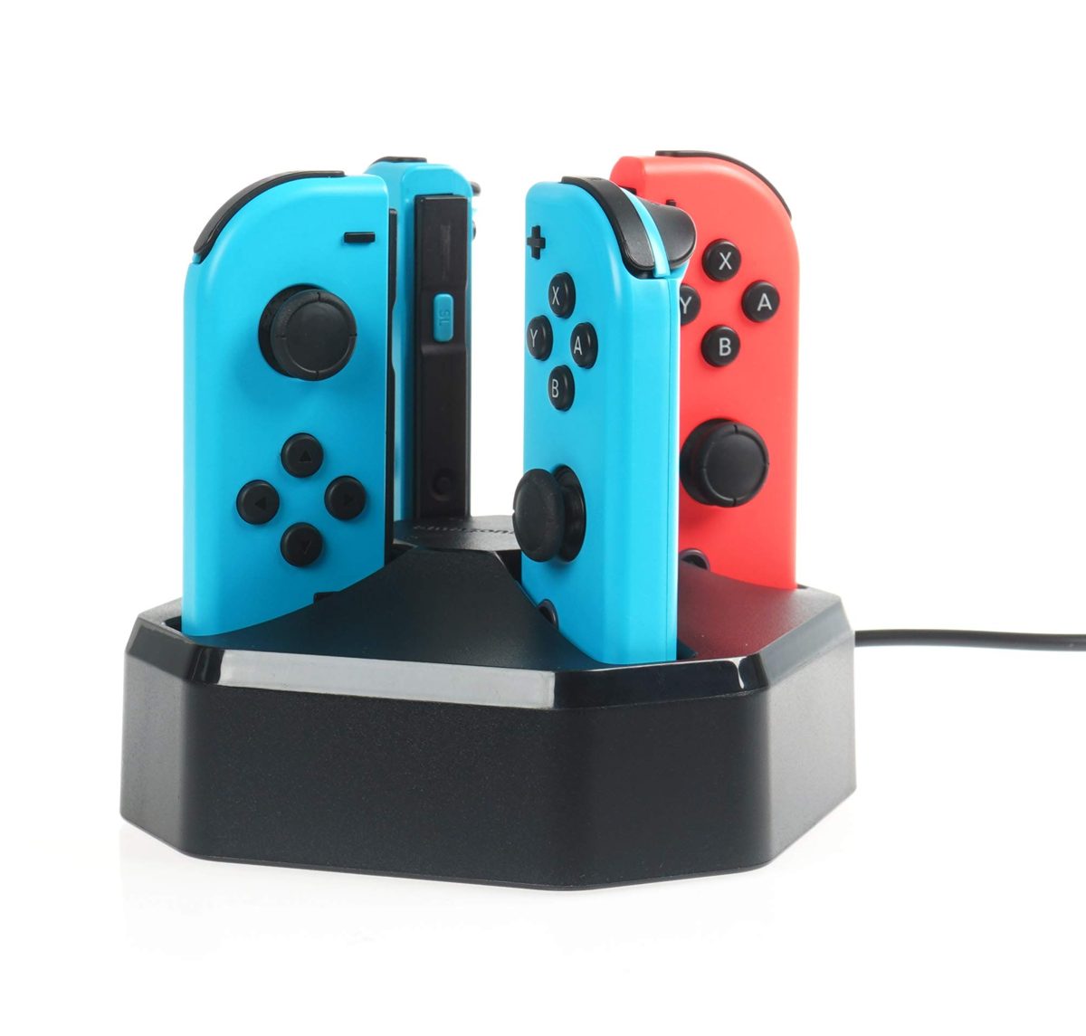 AmazonBasics Charging Station Dock for 4 Nintendo Switch Joy-con Controllers - 7.92 meters Cable, Black