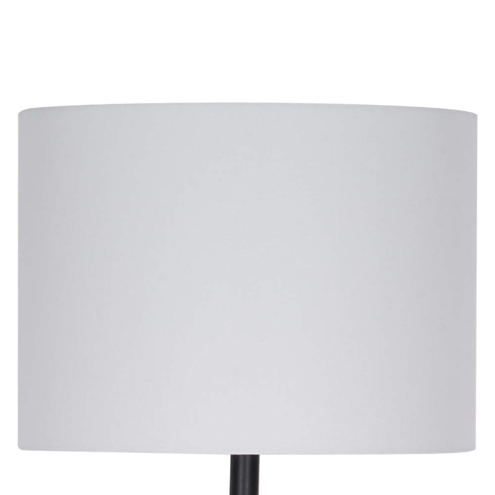 Amazon Brand – Rivet Mid Century Modern Standing Floor Lamp with White Shade and LED Light Bulb - 58.25 Inches, Matte Black and Antique Brass