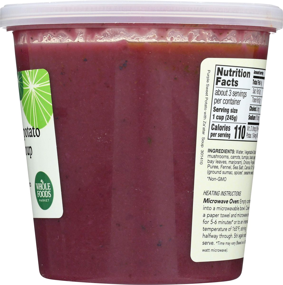 Whole Foods Market, Purple Sweet Potato with Za'atar Soup, 24 Ounce