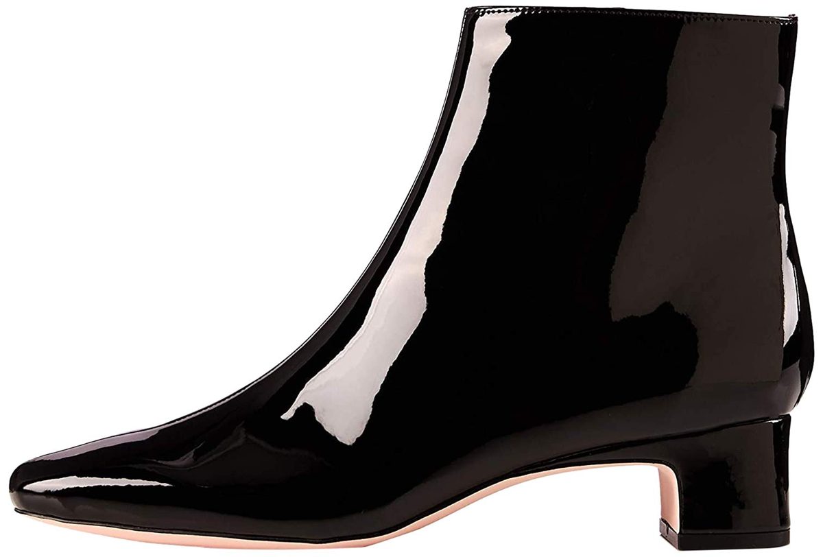 Amazon Brand - find. Block Heel Square Toe Ankle Boots, Schwarz Black Patent), US 5