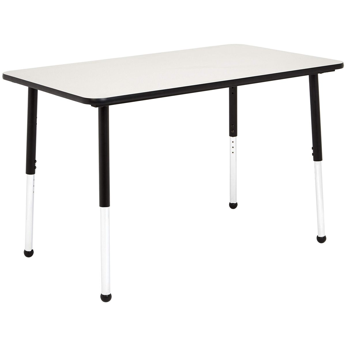 AmazonBasics School Activity Table, Ball Glide Legs, Adjustable Height 19-30 inch (Grey/Black) 30"x48" AMZ-3048TBRE-GY/BK
