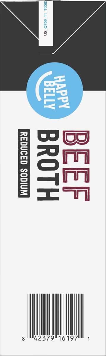 Amazon brand - Happy Belly Reduced Sodium Beef Broth, 32 Ounce