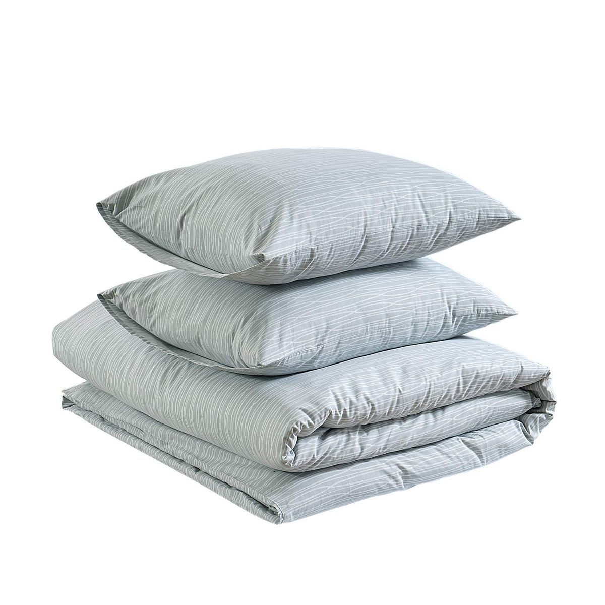 AmazonBasics Brushed Percale Cotton Sheet Set, Infinity Stripe