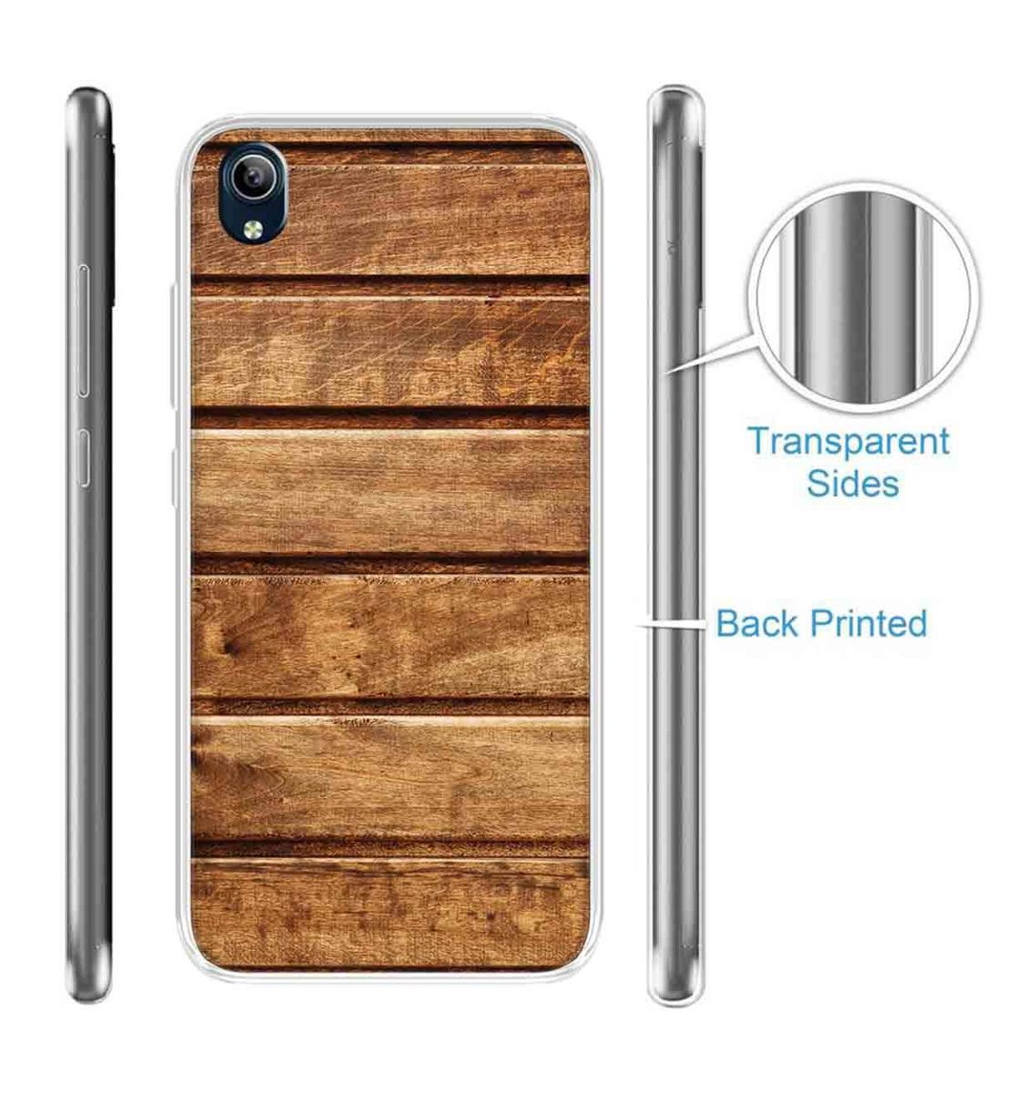 Amazon Brand - Solimo Designer Multicolor Wooden Design Printed Soft Back Case Mobile Cover for Vivo Y91i / Vivo Y90