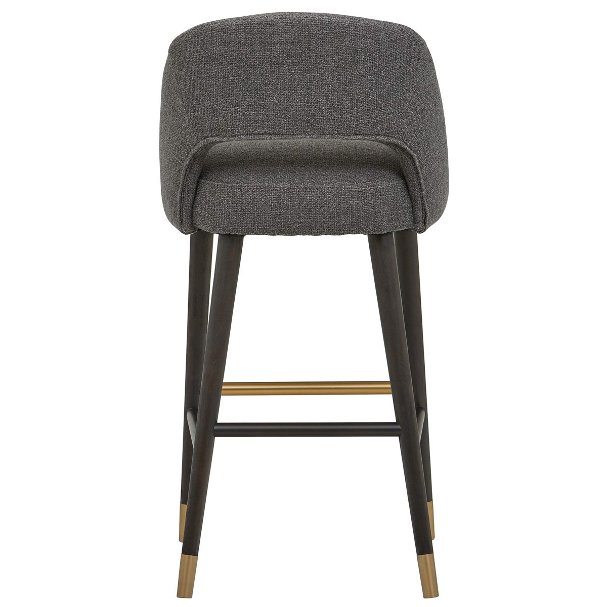 Amazon Brand – Rivet Whit Contemporary Upholstered Bar Stool with Gold Accents, 41"H, Flannel Grey