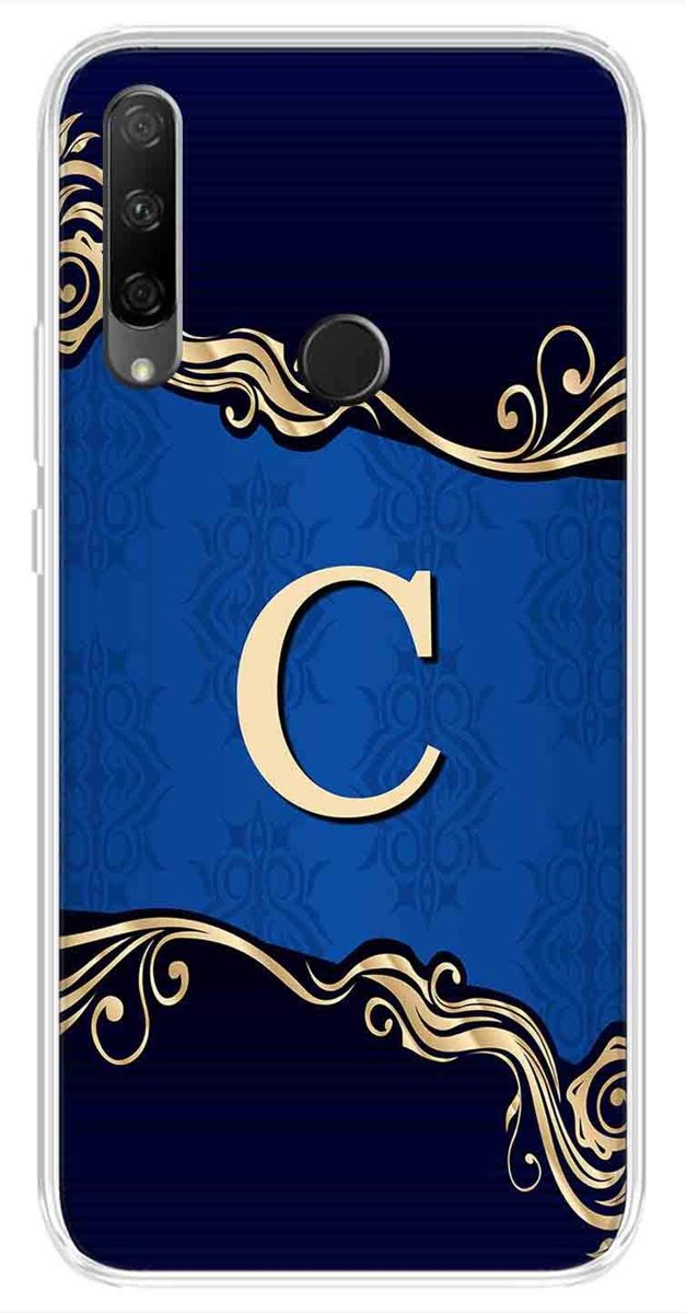 Amazon Brand - Solimo Designer Multicolor Blue Pattern Alphabet-C Printed Soft Back Case Mobile Cover for Huawei Honor 9X