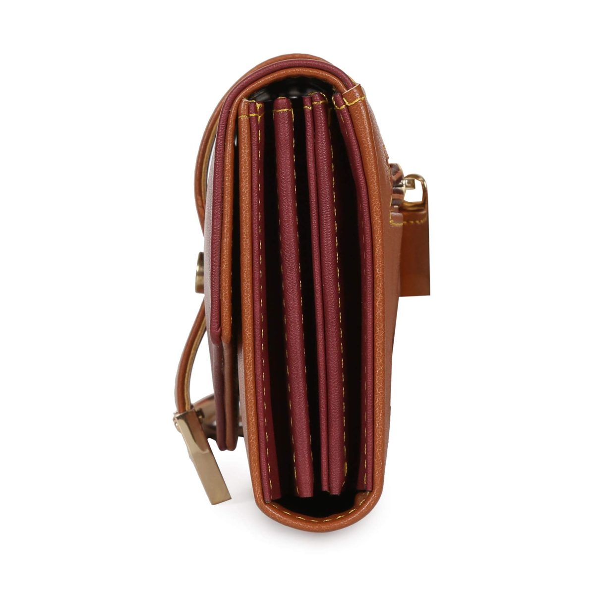 Nia & Nicole Women's Wallet (Maroon, Tan)