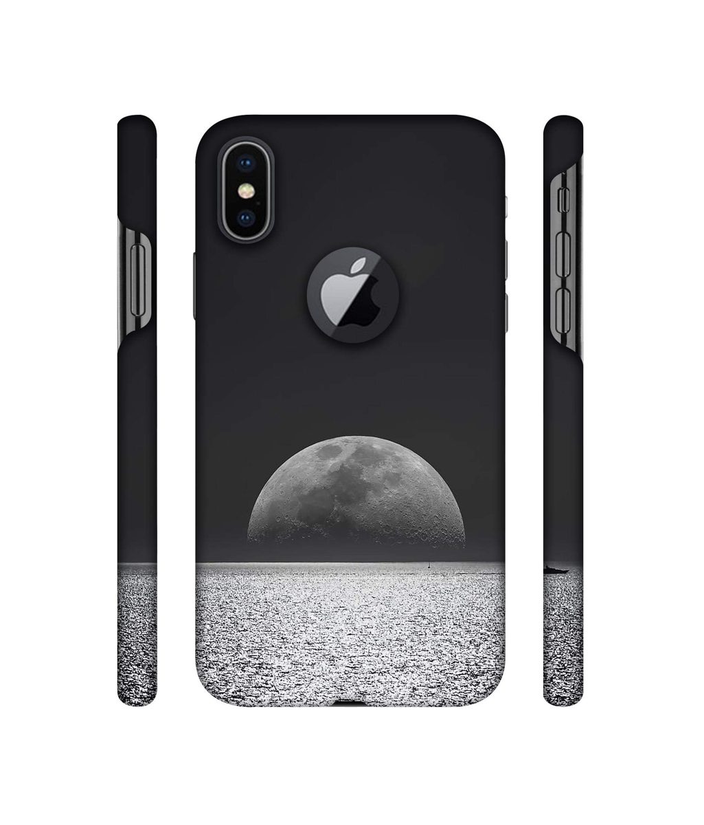 Amazon Brand - Solimo Designer Half Moon View 3D Printed Hard Back Case Mobile Cover for Apple iPhone X (Logo Cut)