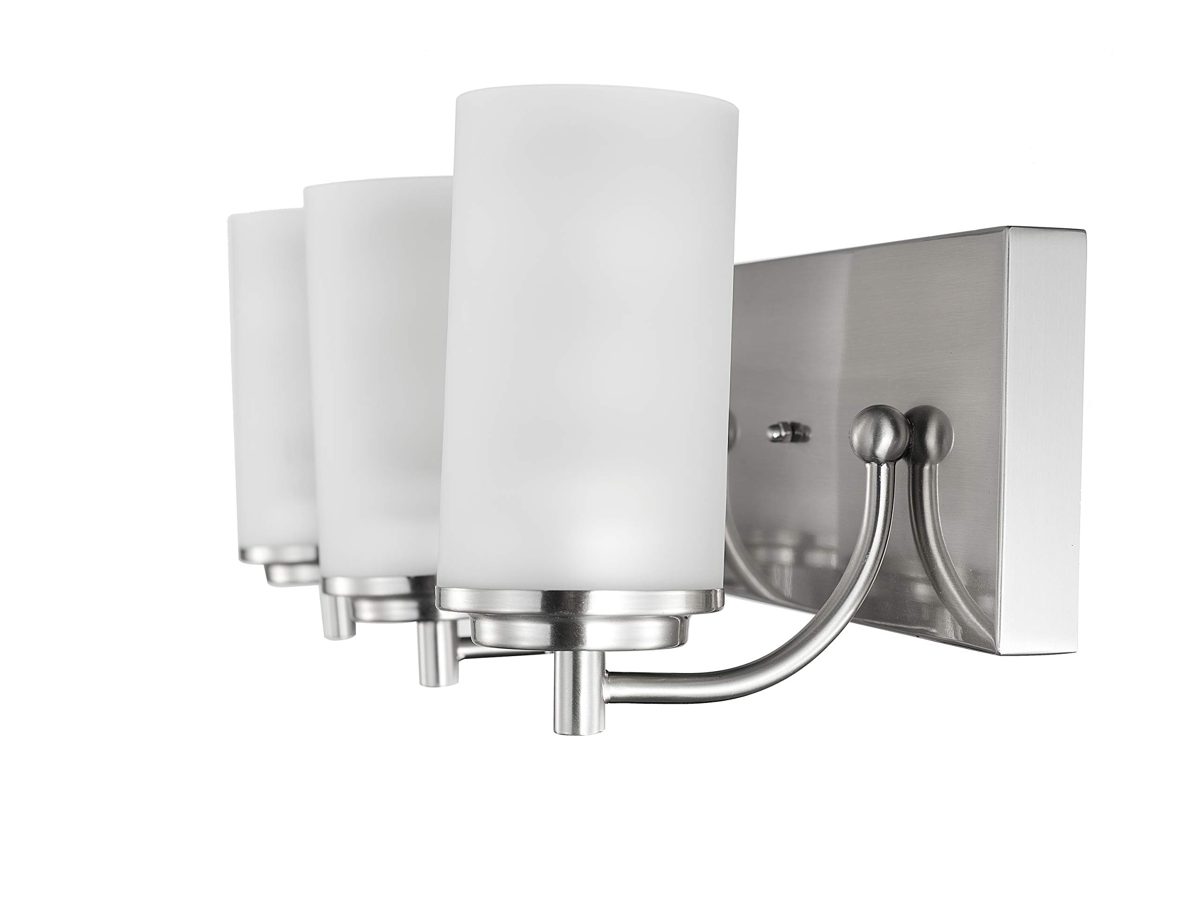 Amazon Brand – Ravenna Home 5-Piece Vanity Wall Sconce Light with Bathroom Hardware Set, 7"H, Brushed Nickel