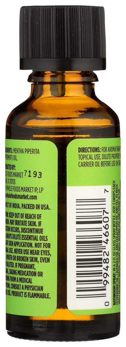 Whole Foods Market, Essential Oil Peppermint, 1 Fl Oz