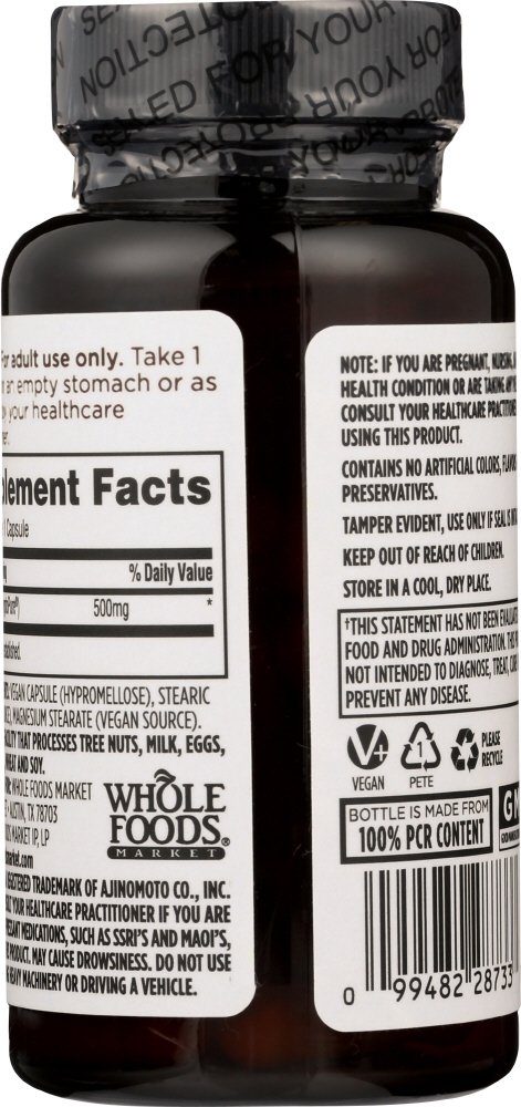 Whole Foods Market, L Tryptophan 500mg, 60 ct