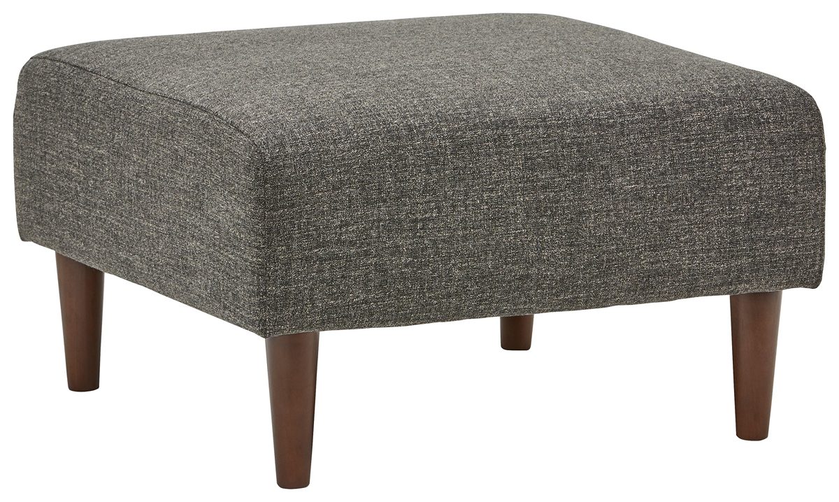 Amazon Brand – Rivet Ava Mid-Century Modern Upholstered Ottoman, 25.6"W, Dark Grey