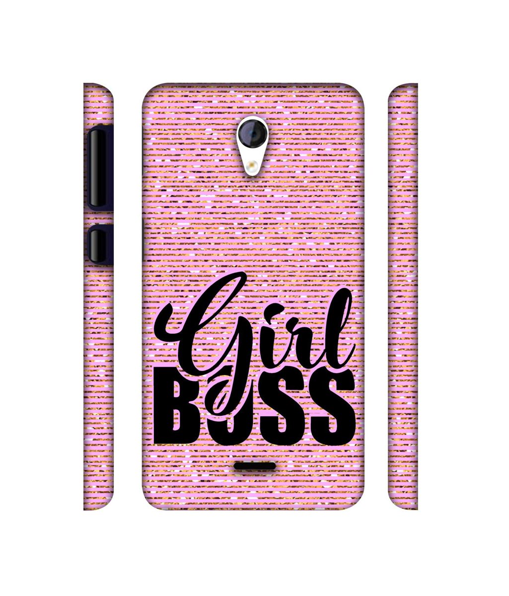 Amazon Brand - Solimo Designer Girl Boss On Pink Sparkle 3D Printed Hard Back Case Mobile Cover for Micromax Canvas Unite 2 A106