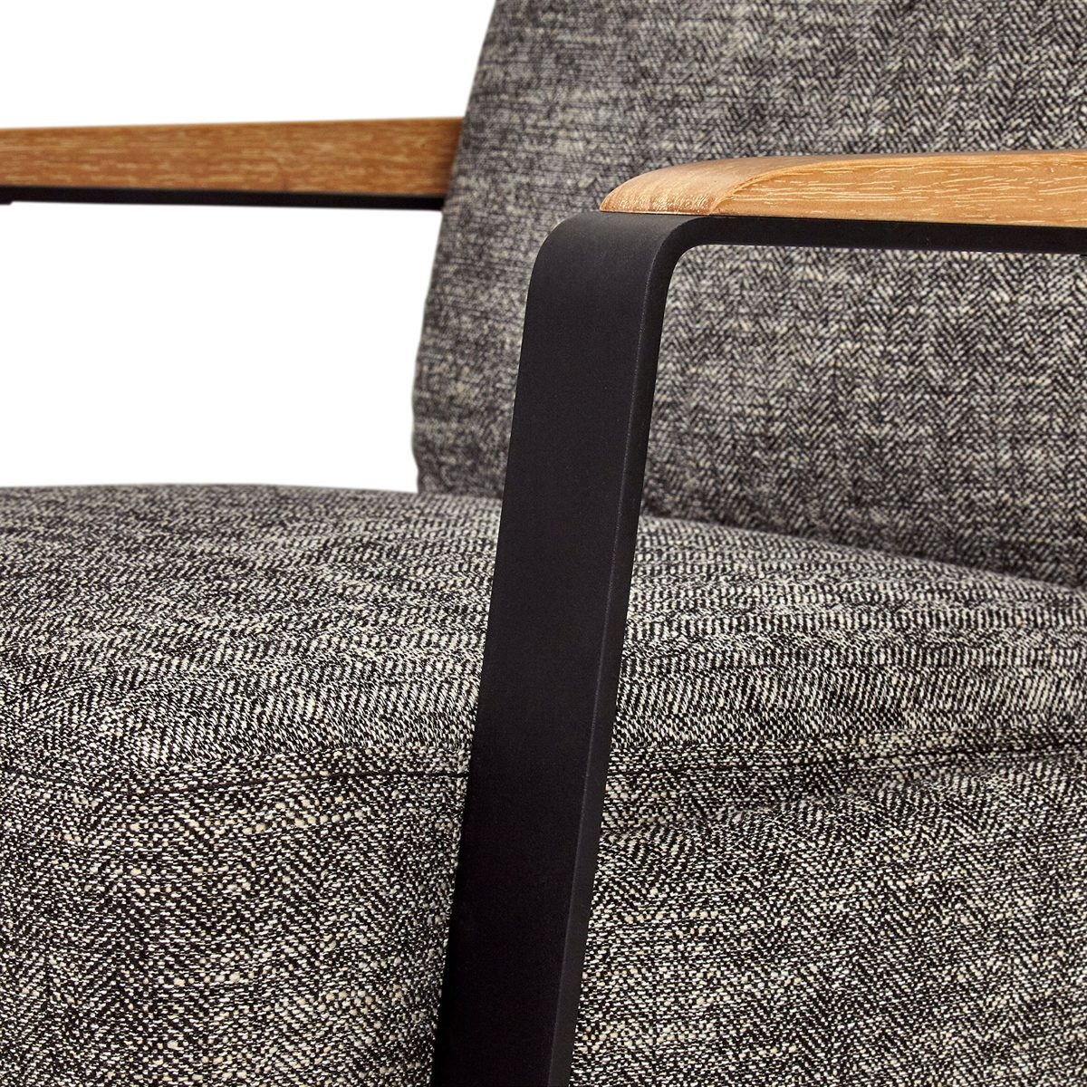 Amazon Brand – Rivet Stewart Modern Industrial Recliner with Metal and Oak