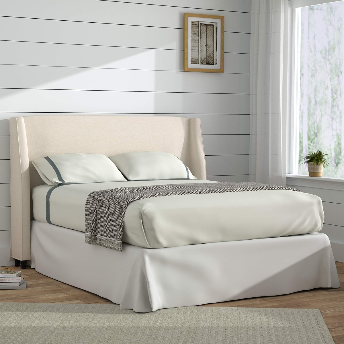 Stone & Beam Glenwilde King Headboard, 92" W, Cream