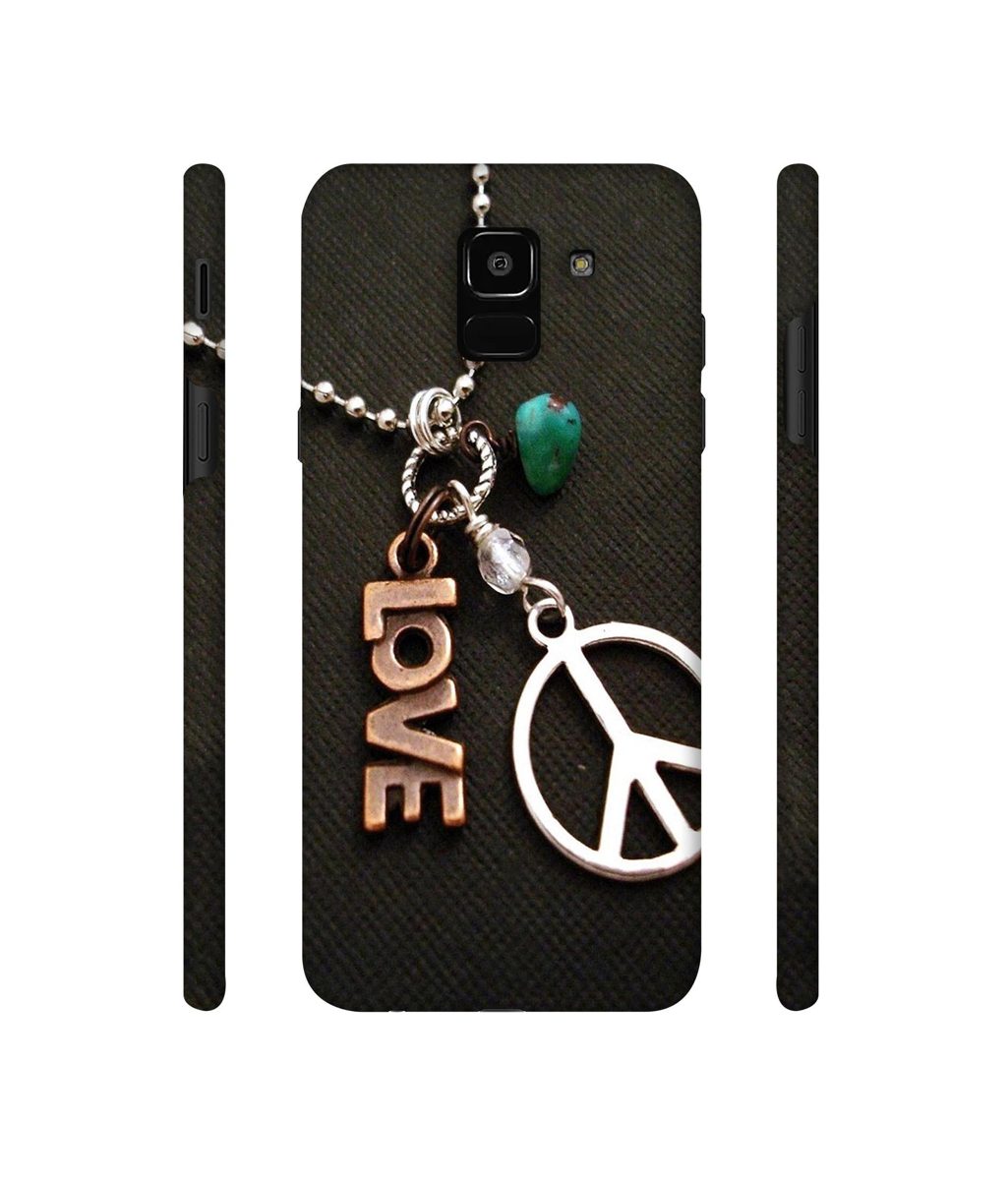 Amazon Brand - Solimo Designer Love and Peace 3D Printed Hard Back Case Mobile Cover for Samsung Galaxy J6
