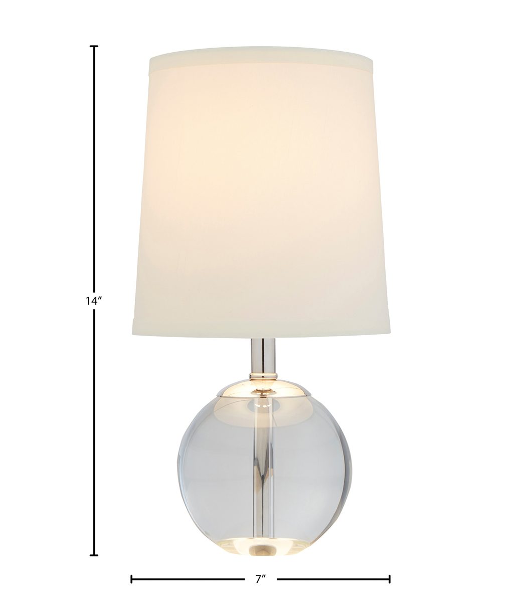Amazon Brand – Stone & Beam Modern Round Glass Table Desk Lamp With Light Bulb And White Shade - 7 x 7 x 14 Inches