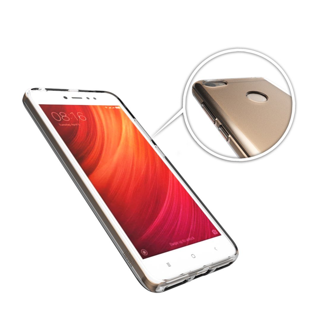 Amazon Brand - Solimo Mobile Cover (Soft & Flexible Back Case) for Redmi Y1 (Transparent)