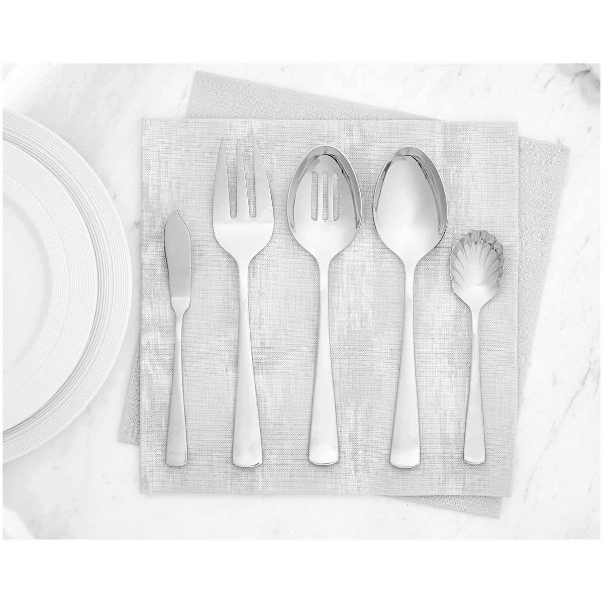 AmazonBasics 45-Piece Stainless Steel Flatware Set with Square Edge, Service for 8