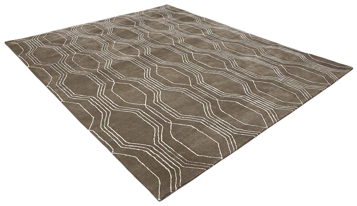 Rivet Steel Slanted Lines Wool Rug, 5' x 8',