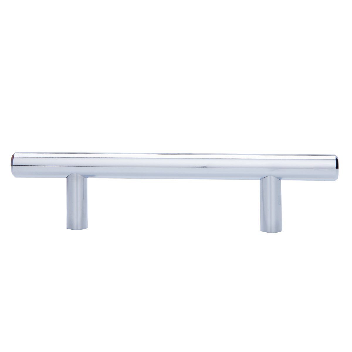 AmazonBasics Euro Bar Cabinet Handle (1/2" Diameter), 6.13" Length (3.75" Hole Center), Polished Chrome, 10-Pack