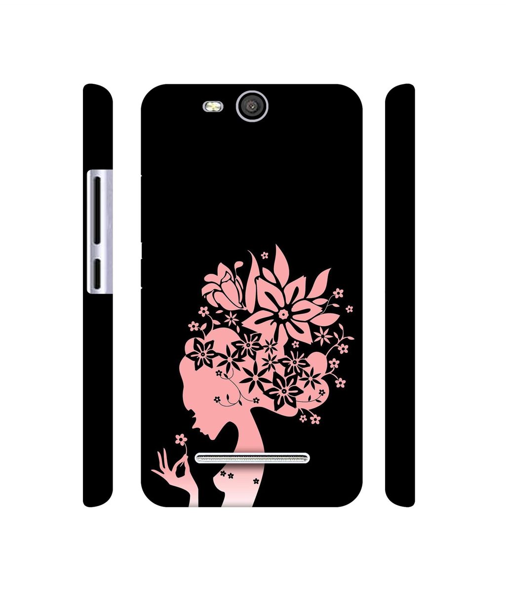 Amazon Brand - Solimo Designer Pink Color Lady Vector 3D Printed Hard Back Case Mobile Cover for Micromax Canvas Juice 3 Q392