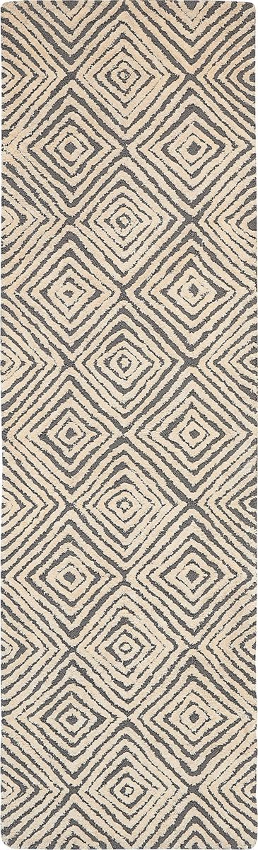 Amazon Brand – Rivet Contemporary Diamond Patterned Area Rug, 5'9" x 3'9", Grey Ivory