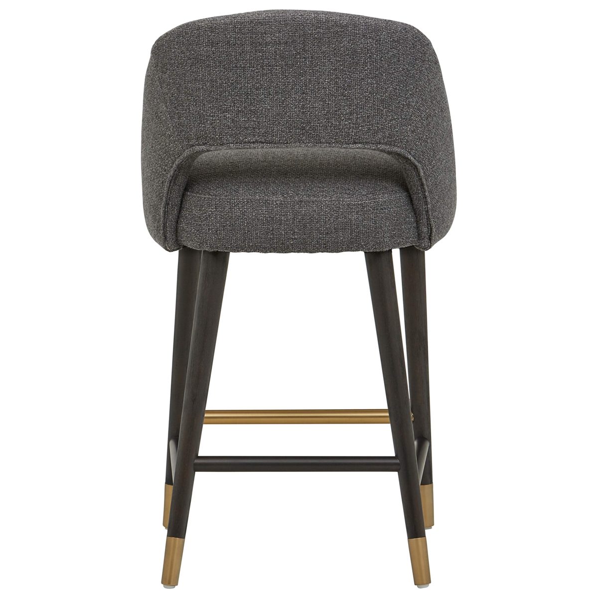 Amazon Brand – Rivet Whit Contemporary Upholstered Counter Height Stool with Gold Accents, 37"H, Flannel Grey