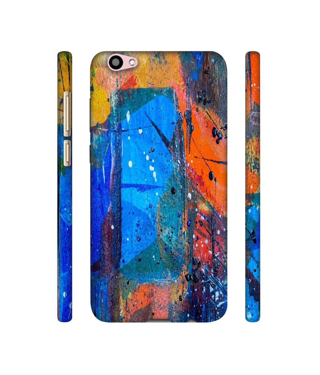 Amazon Brand - Solimo Designer Blue and Orange Brush 3D Printed Hard Back Case Mobile Cover for Vivo V5 Plus
