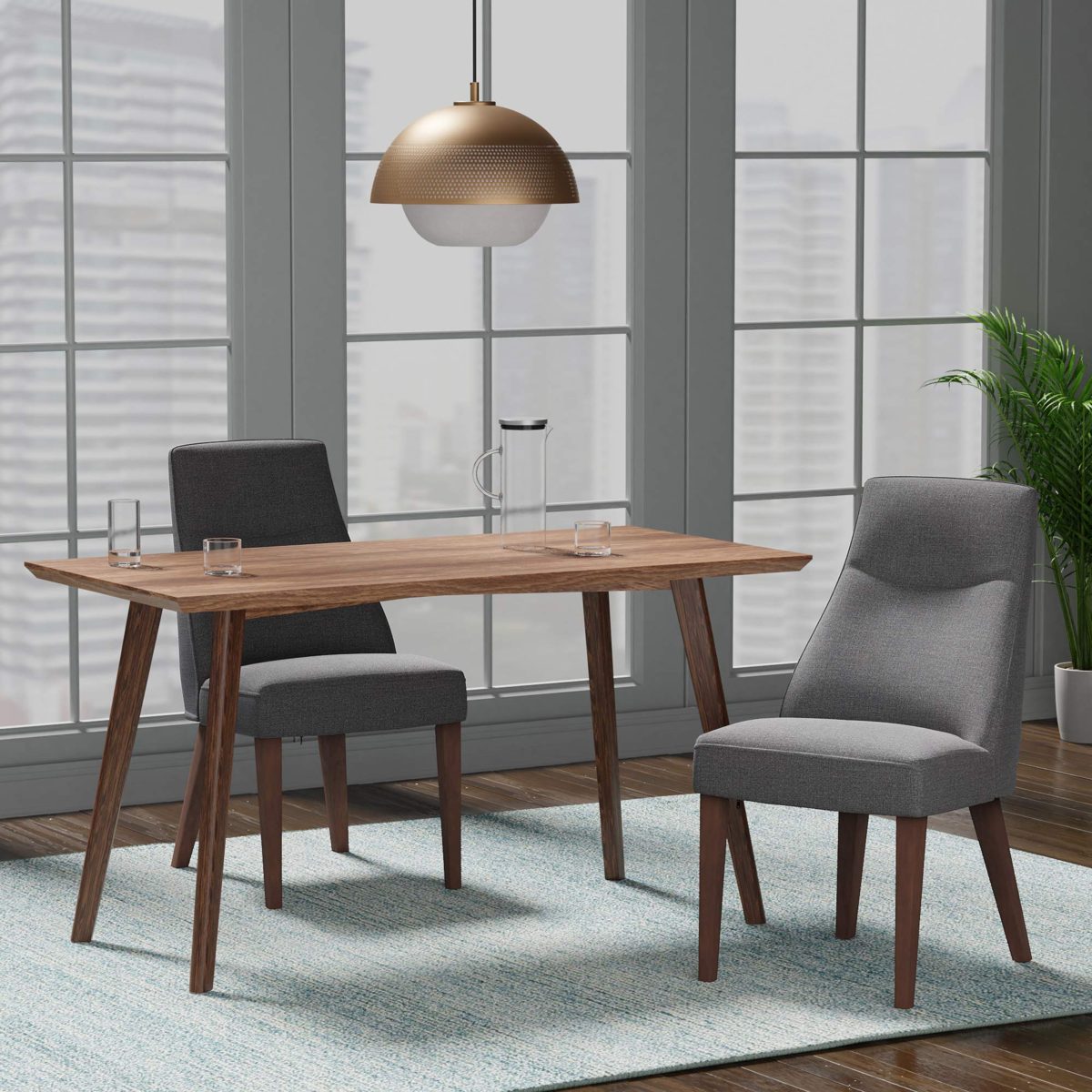 Amazon Brand – Rivet Phinney Contemporary Upholstered Dining Chair, 19.7"W, Graphite