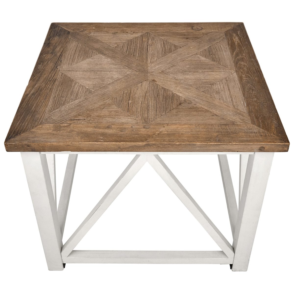Amazon Brand – Stone & Beam Coastal Breeze Accent Side End Table, 27.5"W, Natural and White